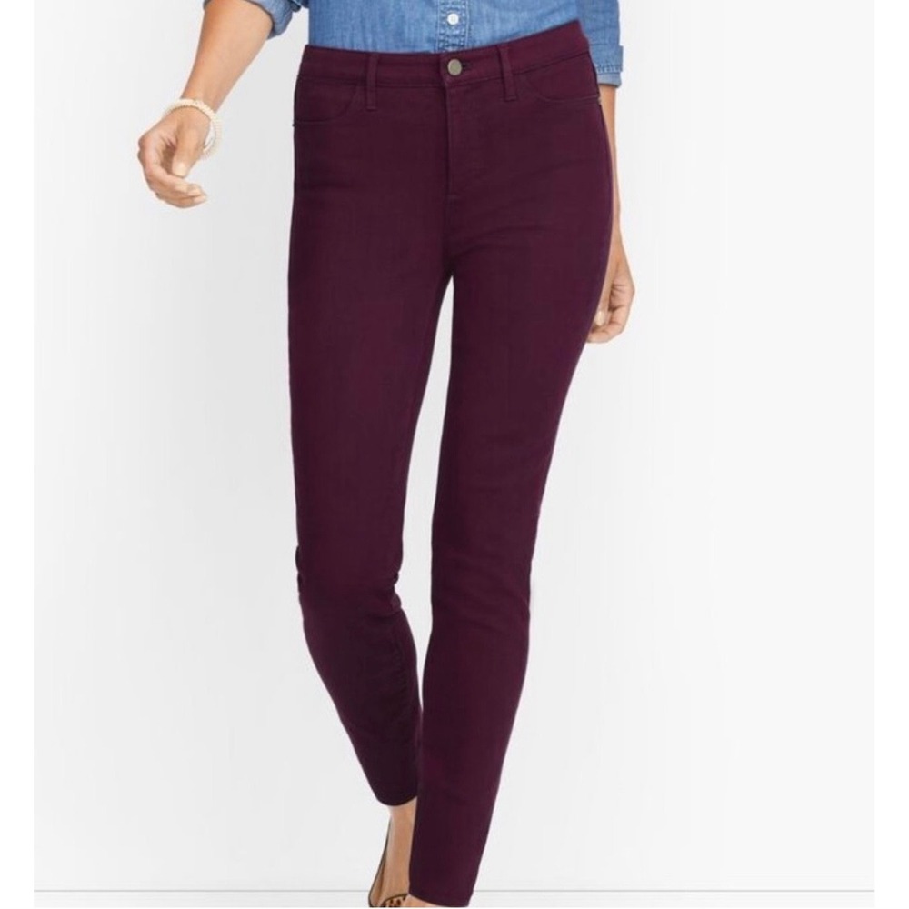Talbots Flawless Jeggings Womens 6P Eggplant High Waist‎ Ankle Skinny Pants